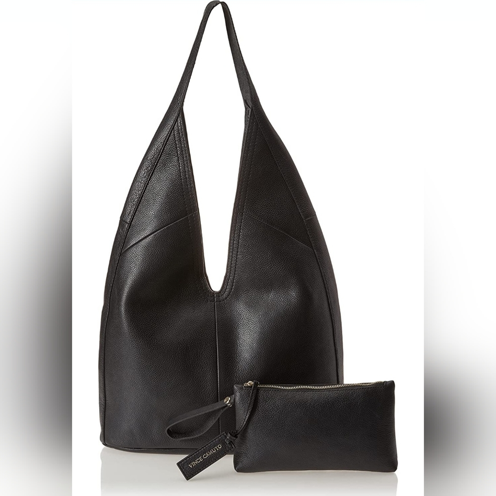 Vince Camuto Jozie Leather Hobo Bag - Black NWT